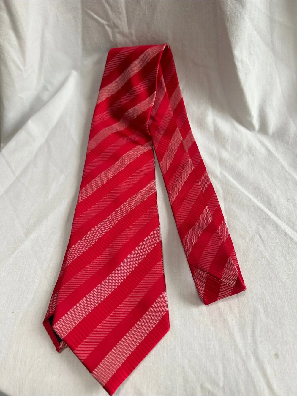 Umberto Frasi Classic Red Striped Men's Tie - Bold Red Fashion Accessory